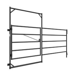 GATE PANEL with 4' GATE, 5 FT HIGH, 5 RAIL * MEDIUM DUTY (LEMSCO SERIES) - 2W