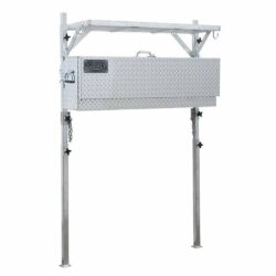 HANGING SHOWBOX HANGER WITH SHELVING - ALUMINUM