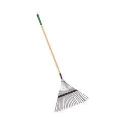 LAWN & LEAF RAKE STEEL TINES WOOD HANDLE 22-IN HEAD