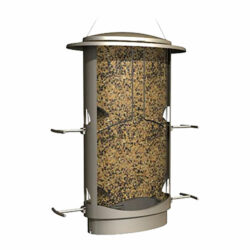 Satin Nickel Finish Squirrel-Proof Bird Feeder