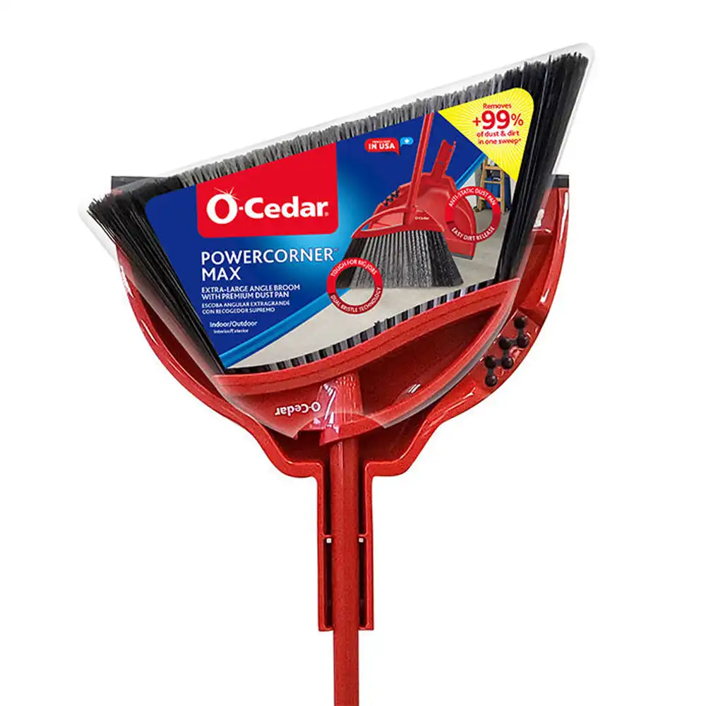 o-cedar angle broom with sweeping pan