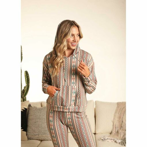 WOMENS AZTEC STRIPE HOODIE Western Ranch Supply