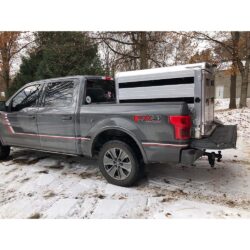 Stock box in bed of truck.