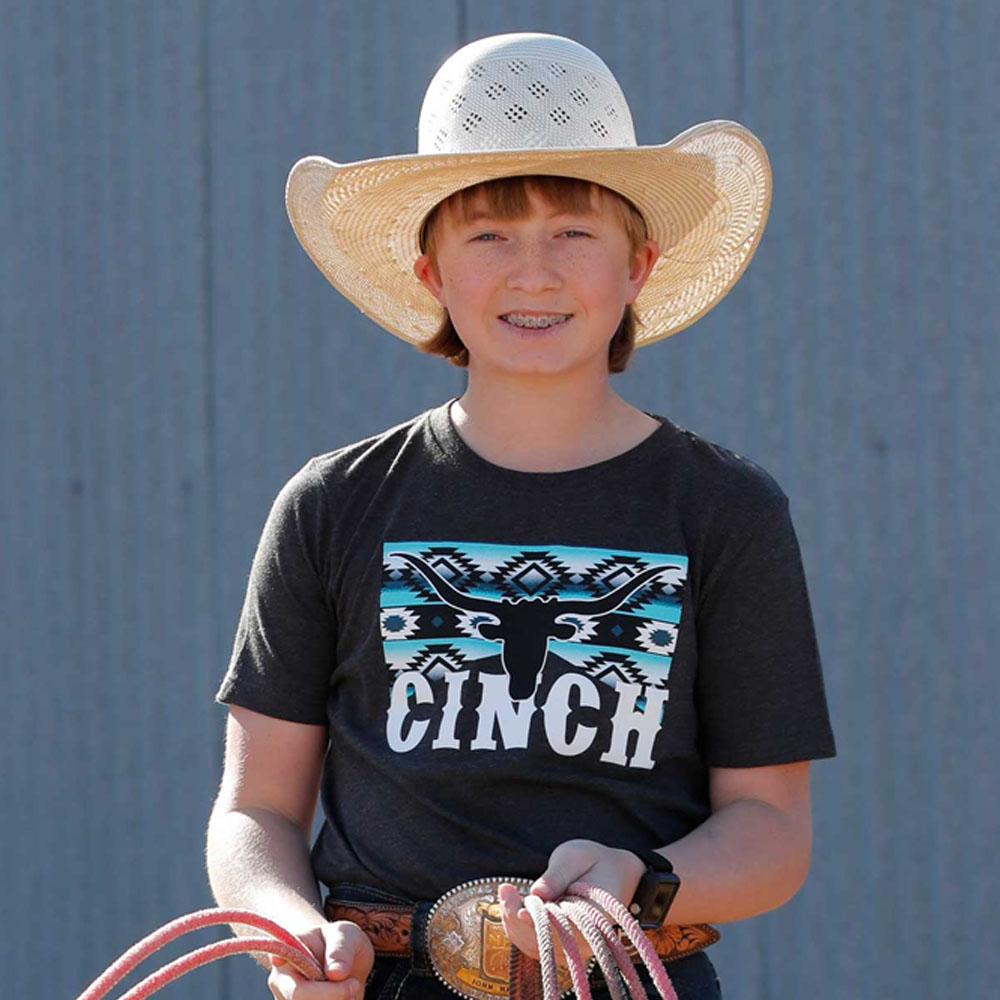 cinch boy's brand tee shirt black