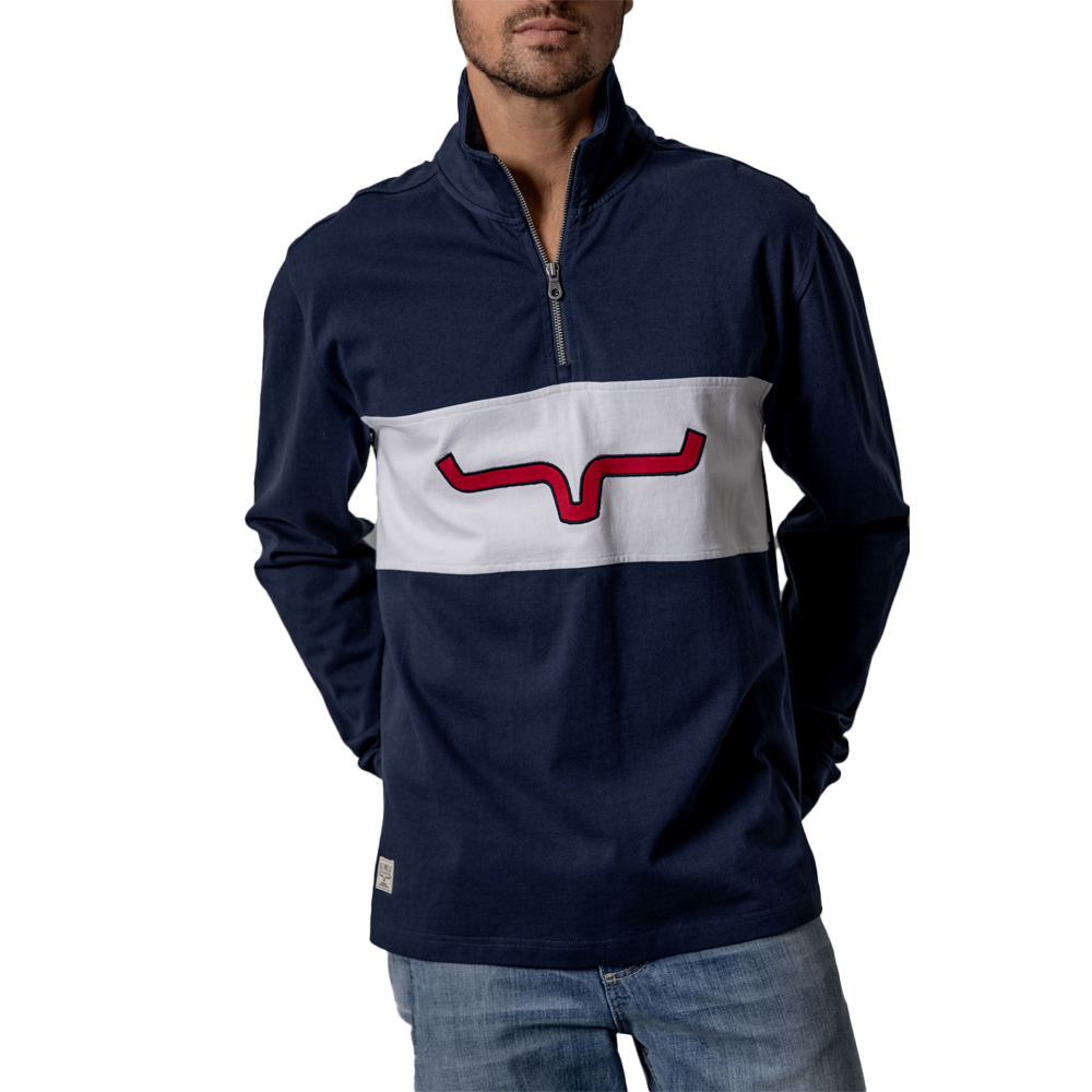 kimes ranch men's zip pullover navy
