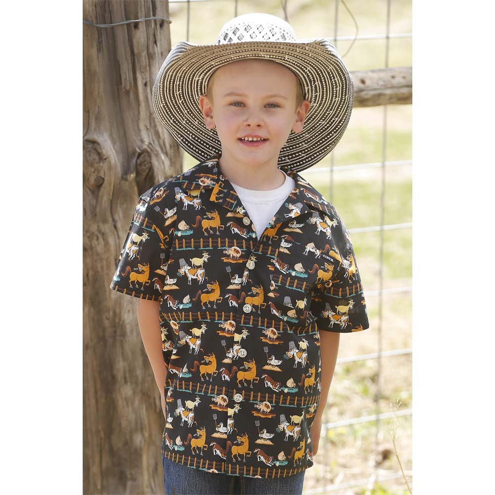 cinch boy's short sleeve shirt