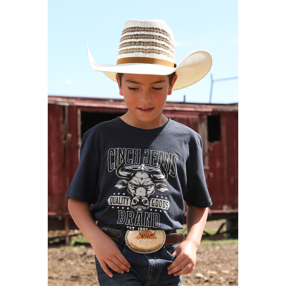 cinch boy's brand tee shirt navy