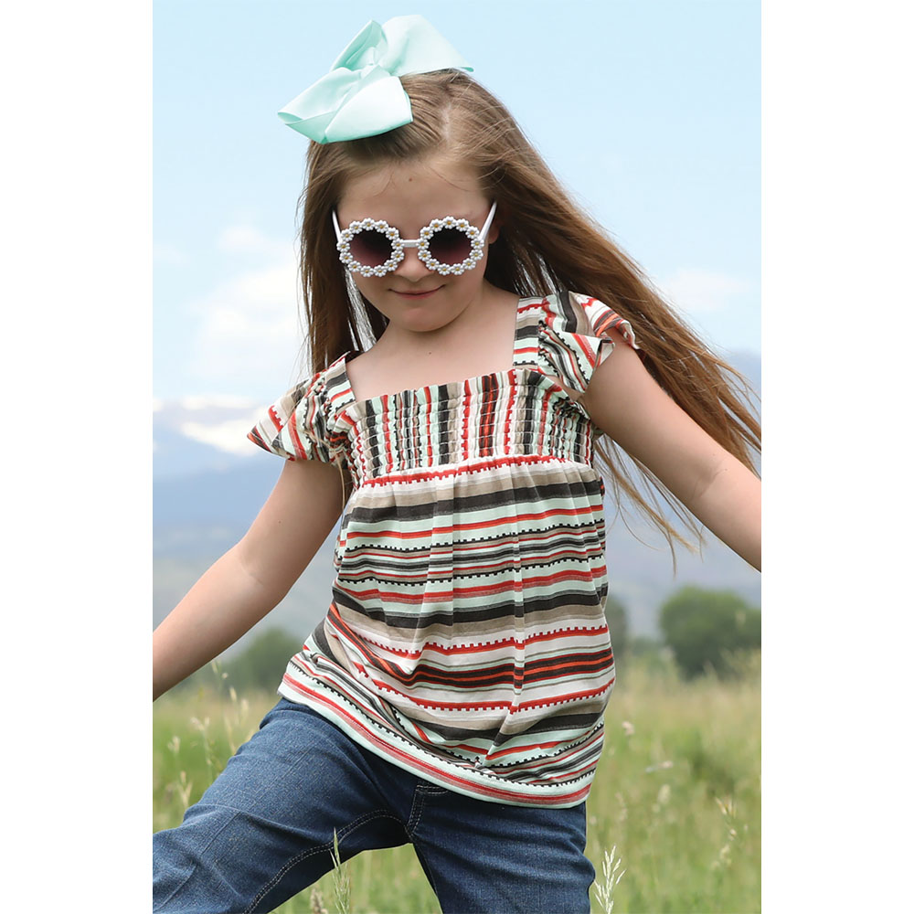cruel denim girl's tank smocked