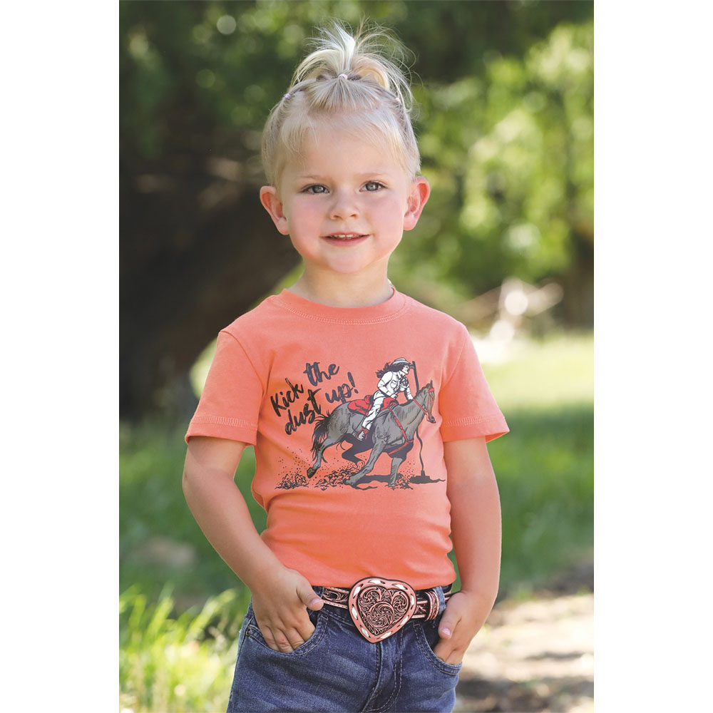 cruel denim toddler graphic tee shirt coral