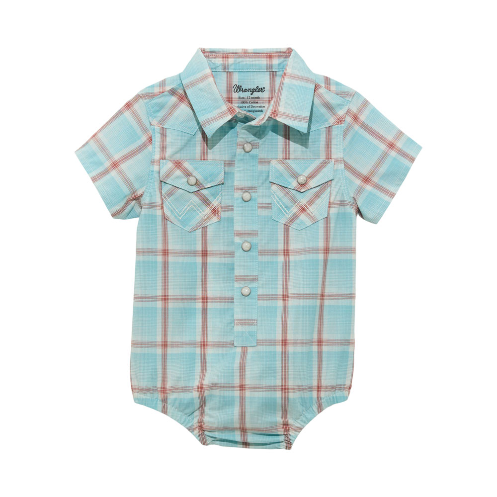 wrangler baby boy bodysuit red and blue