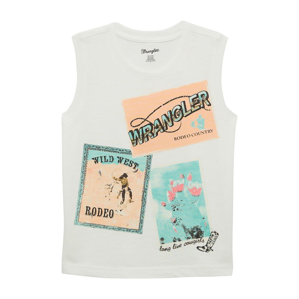 wrangler girl's western graphic tank