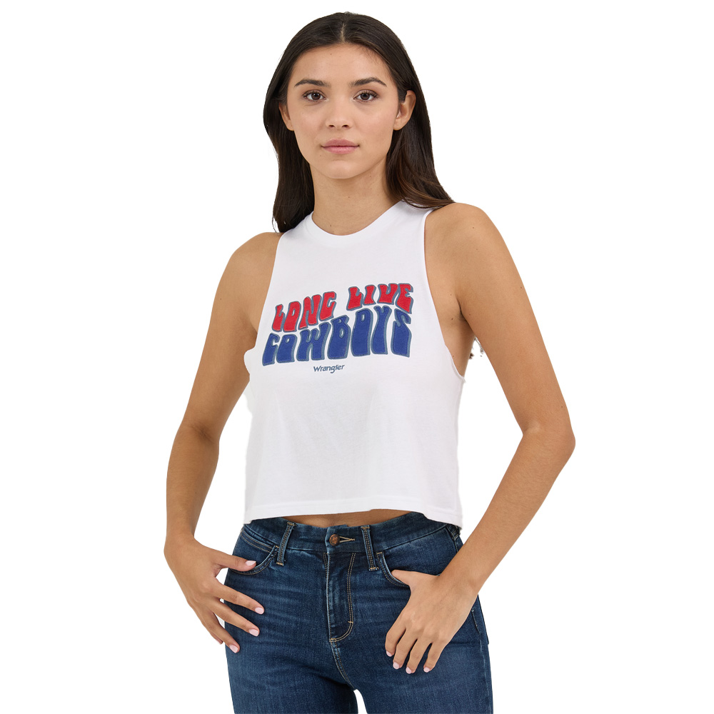 wrangler women's cropped graphic tank