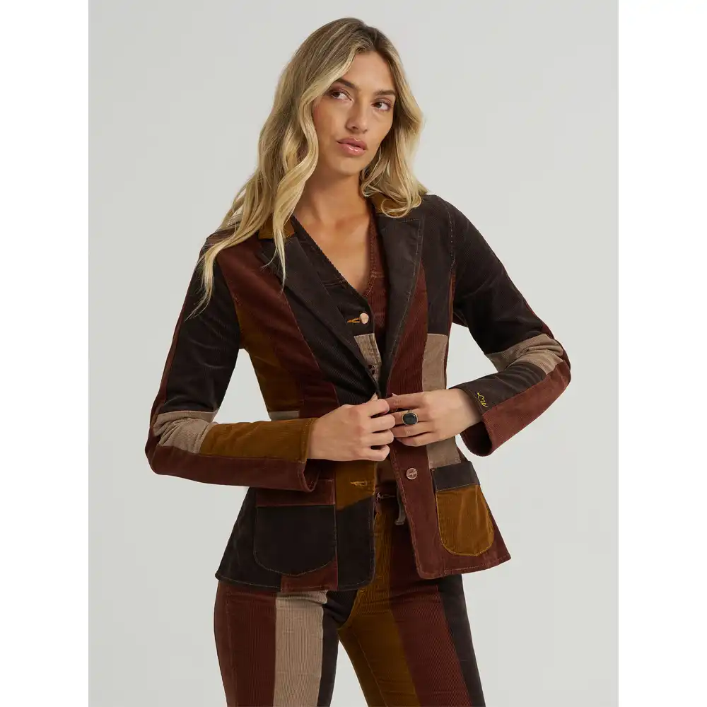 wrangler women's patch corduroy blazer