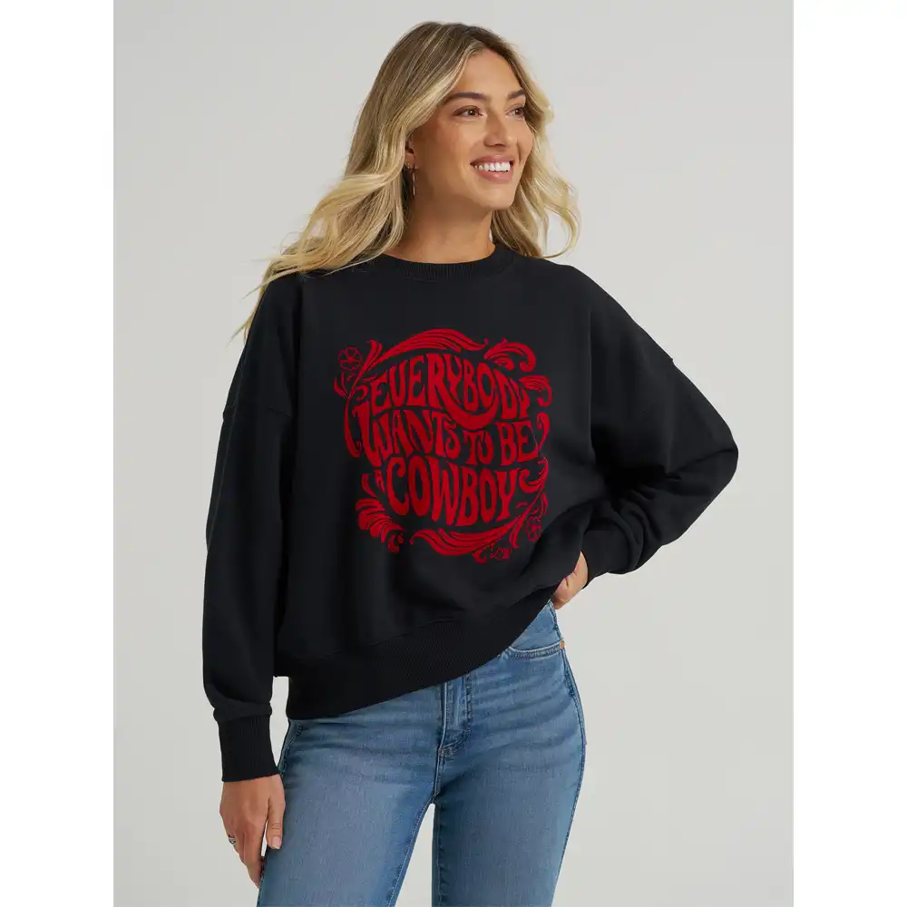 wrangler women's black sweatshirt