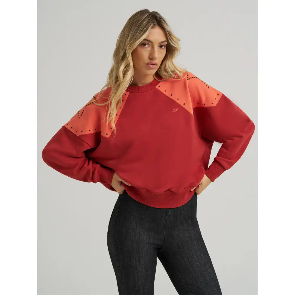 wrangler women's long sleeve shirt red