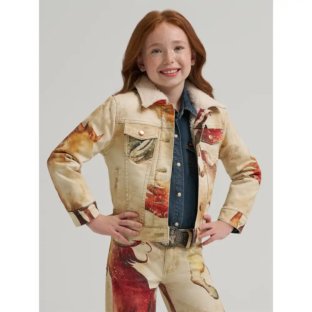 wrangler girl's printed jacket