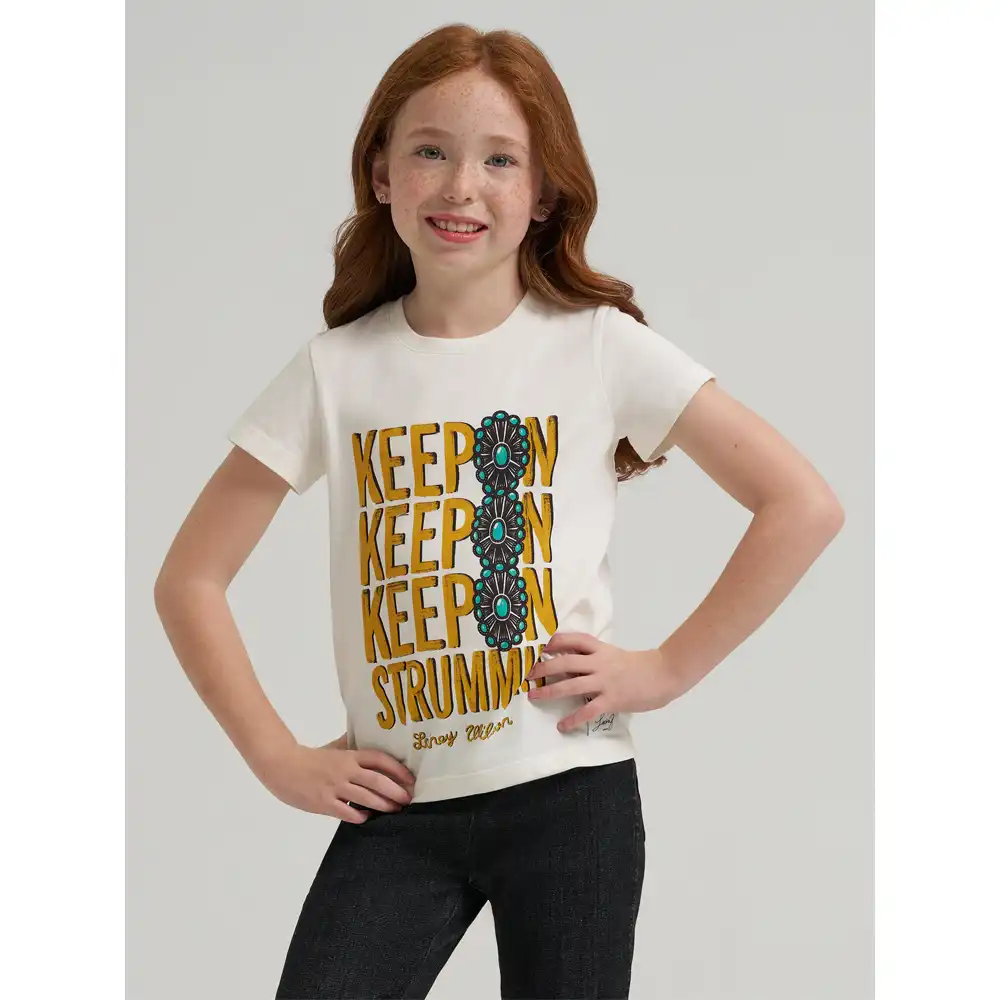 wrangler girl's graphic tee white