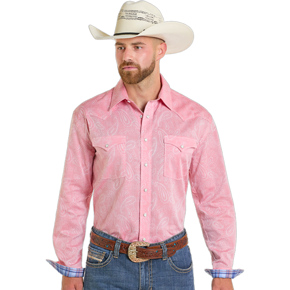 panhandle slim men's long sleeve snap shirt