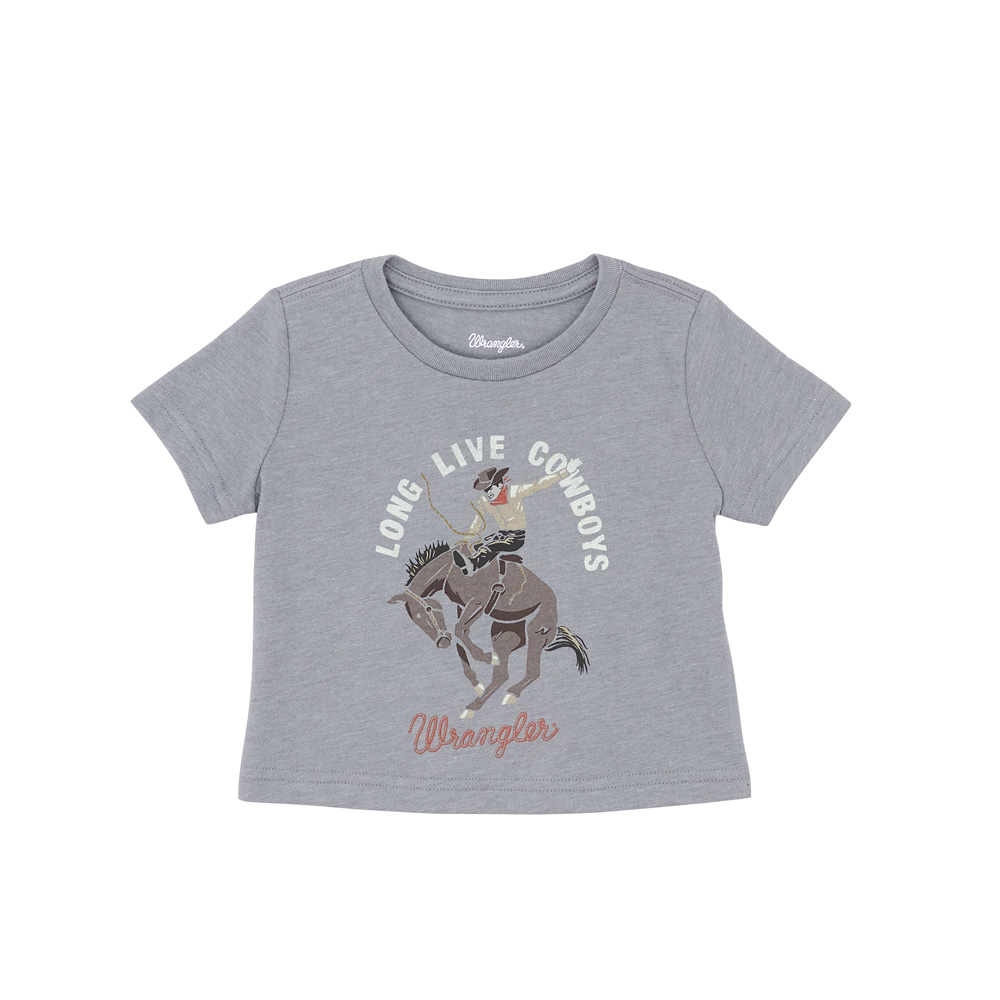 wrangler infant boy's graphic tee shirt in grey