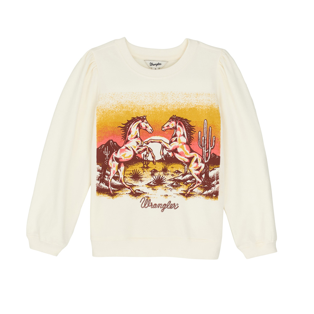 wrangler girl's graphic sweatshirt in white