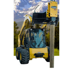 Post pounder on skidsteer.