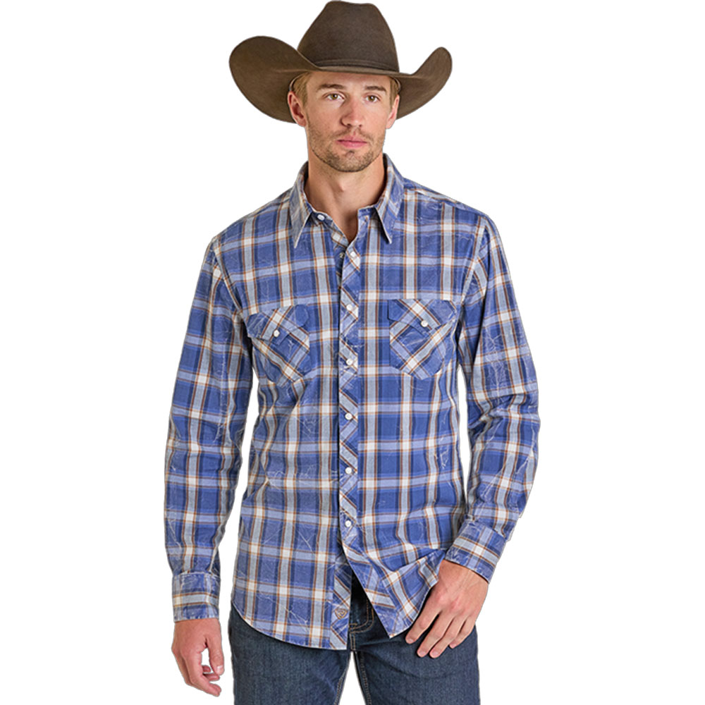 rockrollmenslsblueplaid
