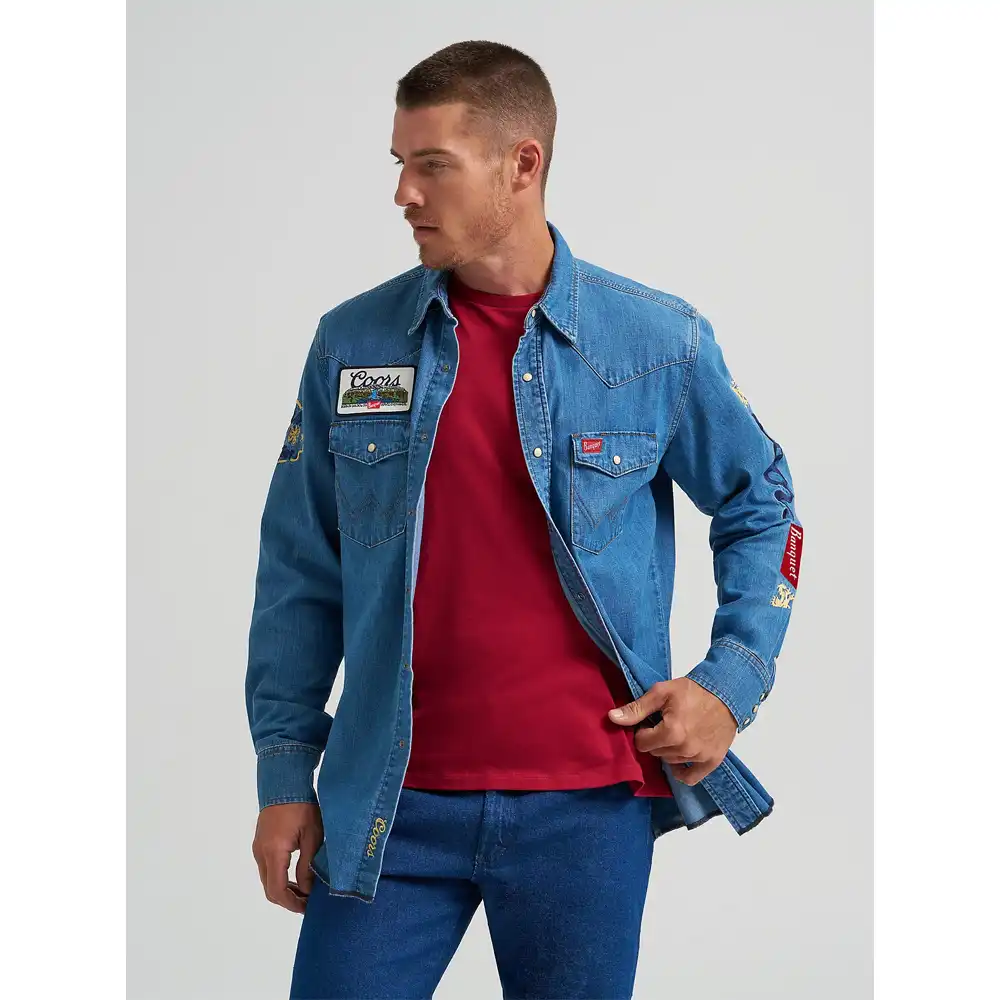 wrangler coors blue denim jacket