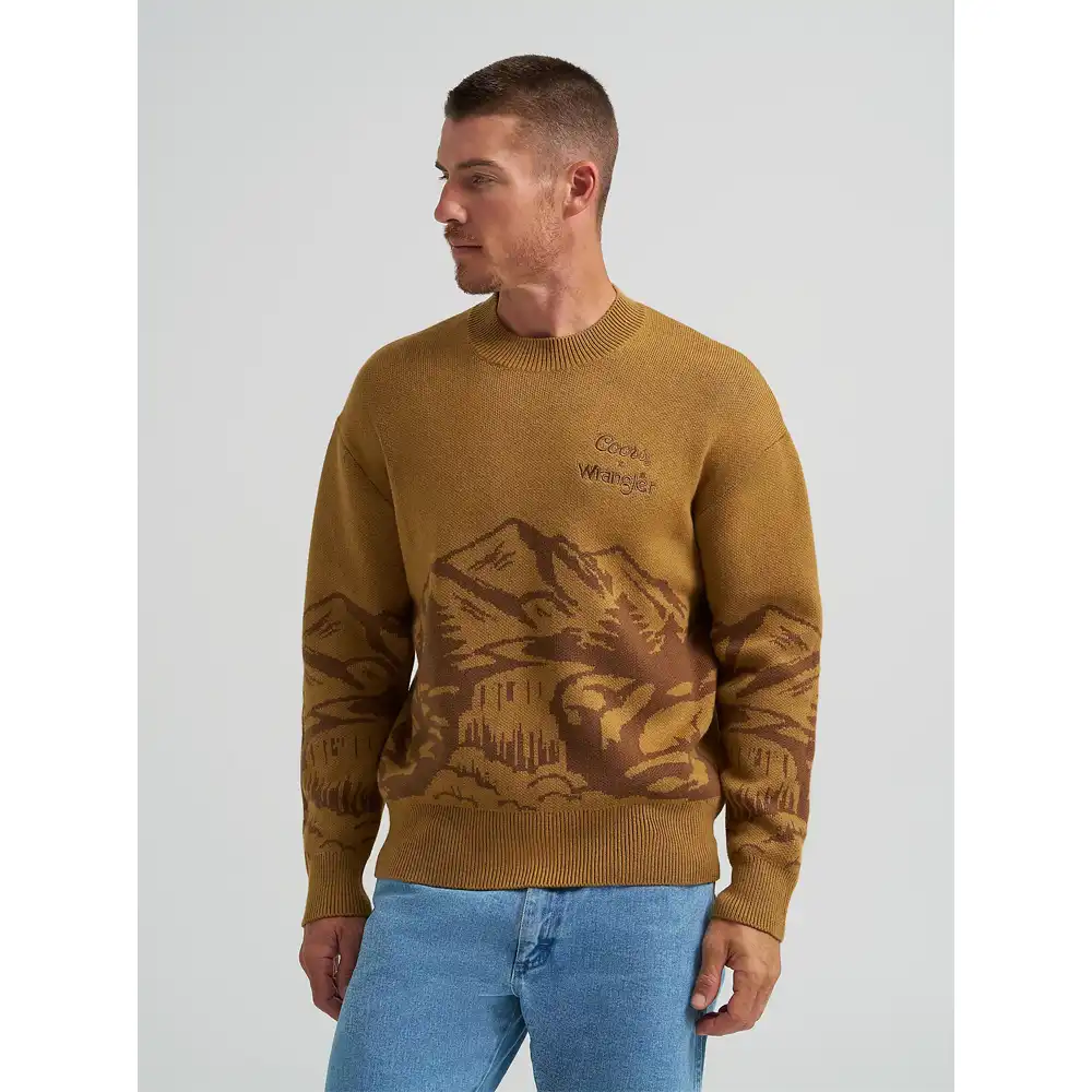 wrangler coors men's sweater amber