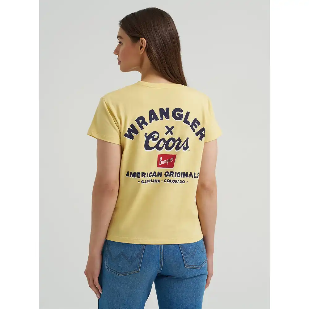 wrangler coors women's tee shirt gold