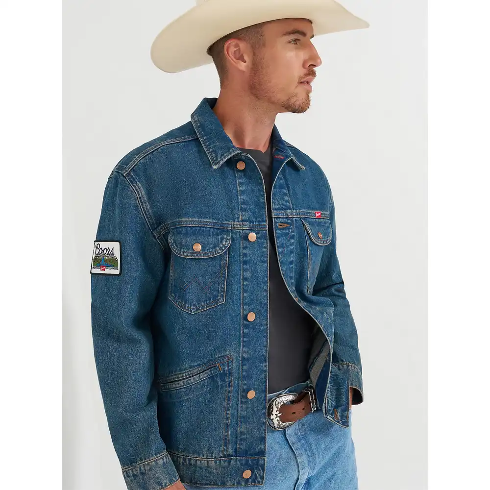 wrangler coors men's jacket denim