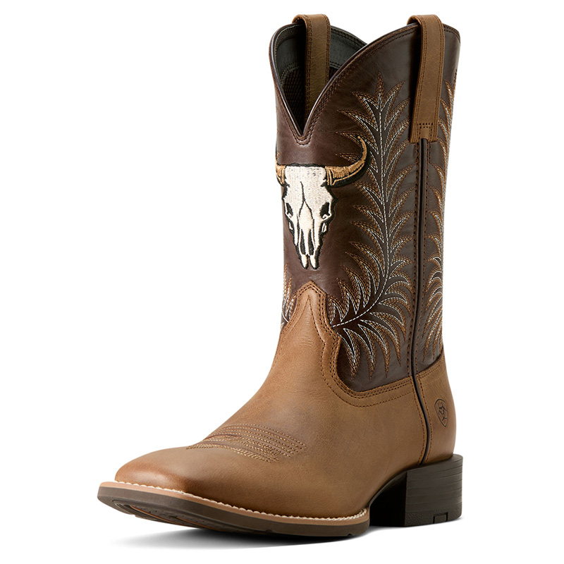 Men's Sport Steer Skull Duratread Outsole Square Toe Boot - Sandstorm / Bitter Chocolate