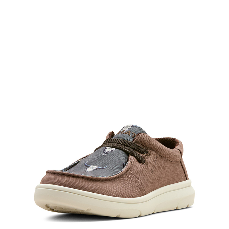 Youth HILO Chocolate Steer Head Casual Shoe
