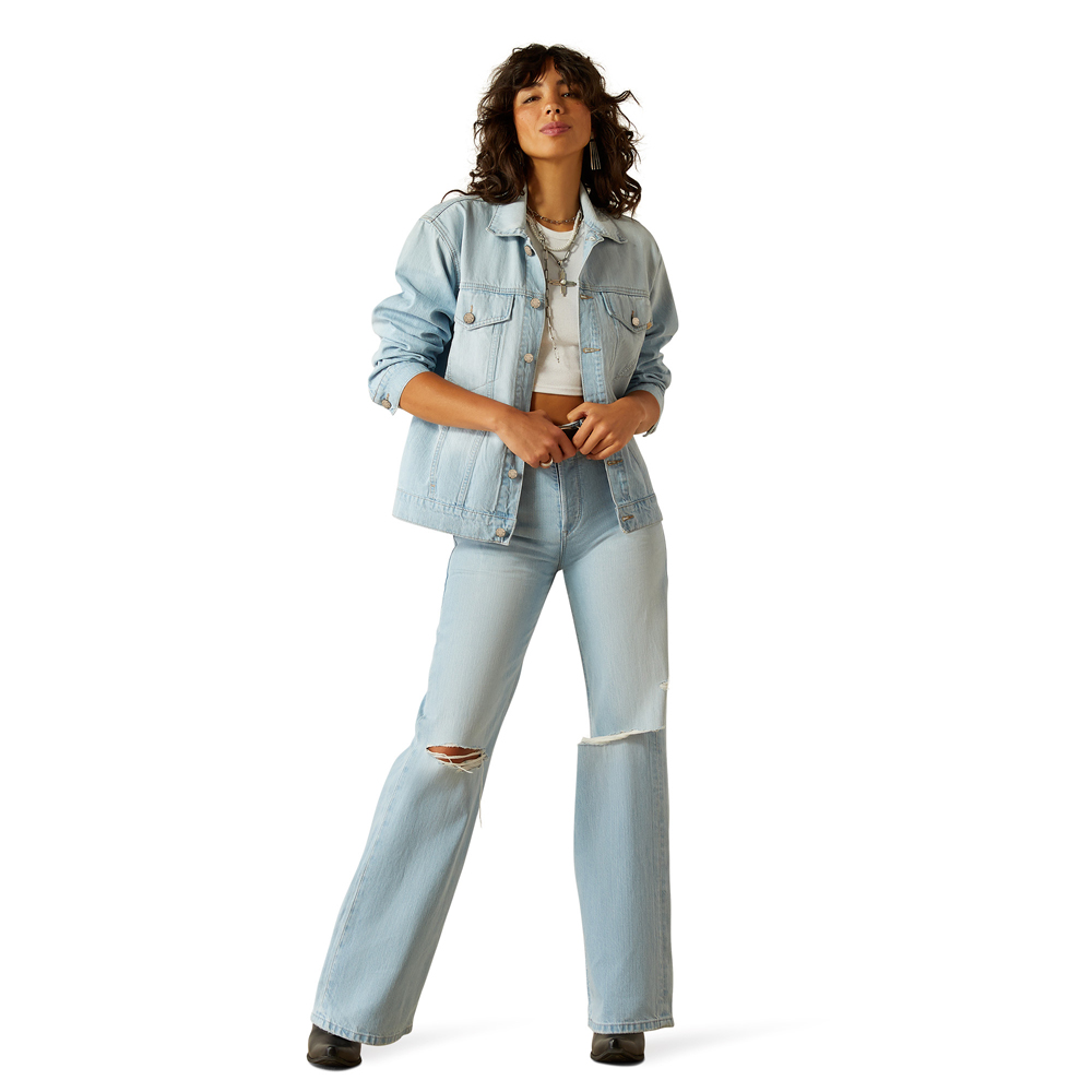 ariat women's oversized trucker jacket denim