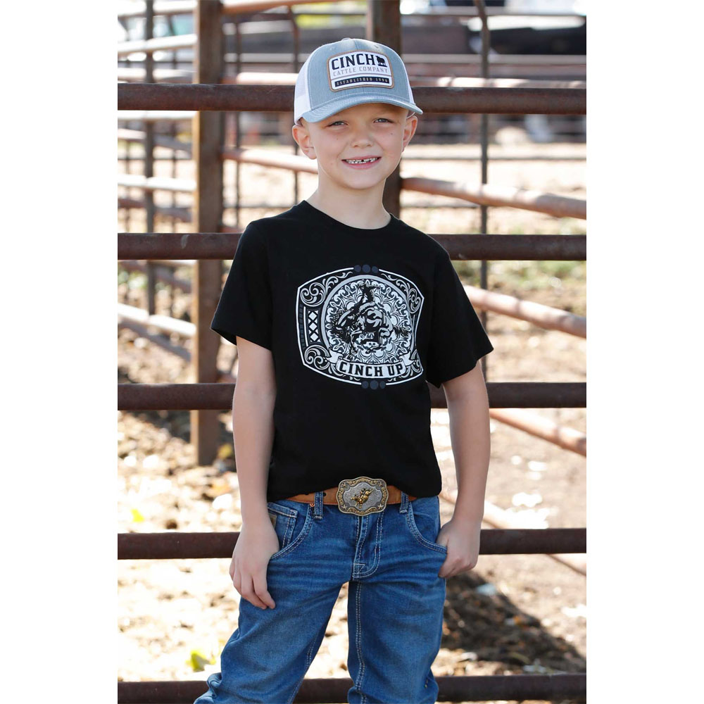 cinch boy's brand tee shirt black