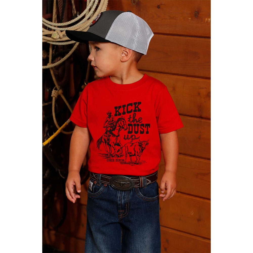 cinch infant boy's graphic tee shirt red