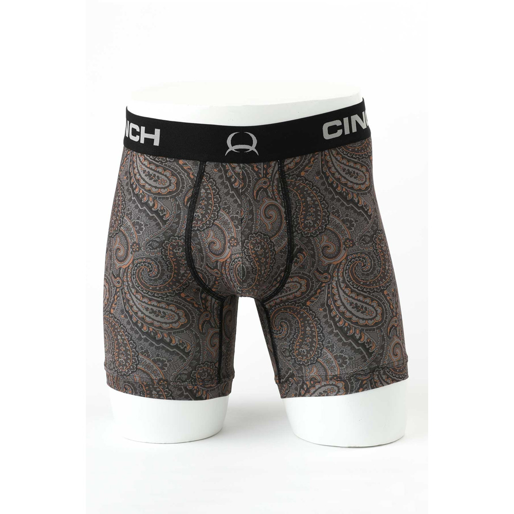 cinch men's boxers paisley brown