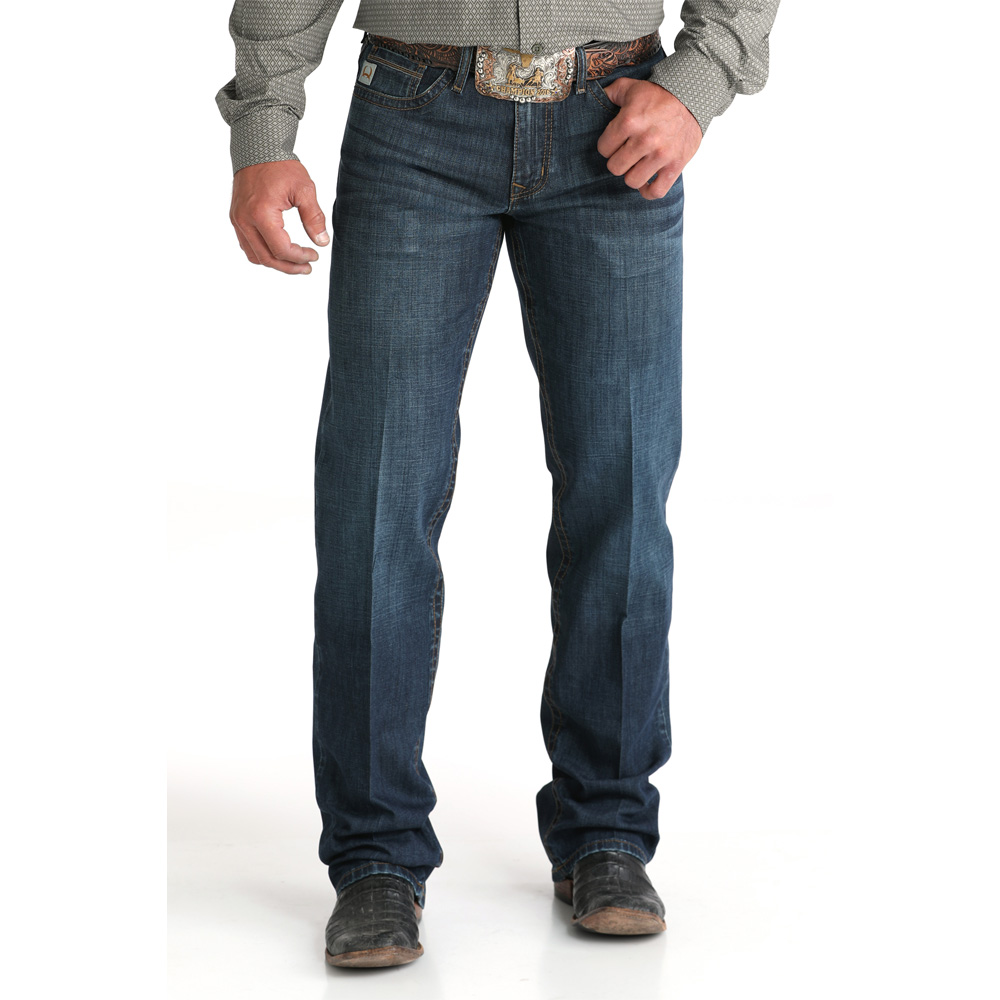 cinch men's mid rise relaxed bootcut dark stonewash