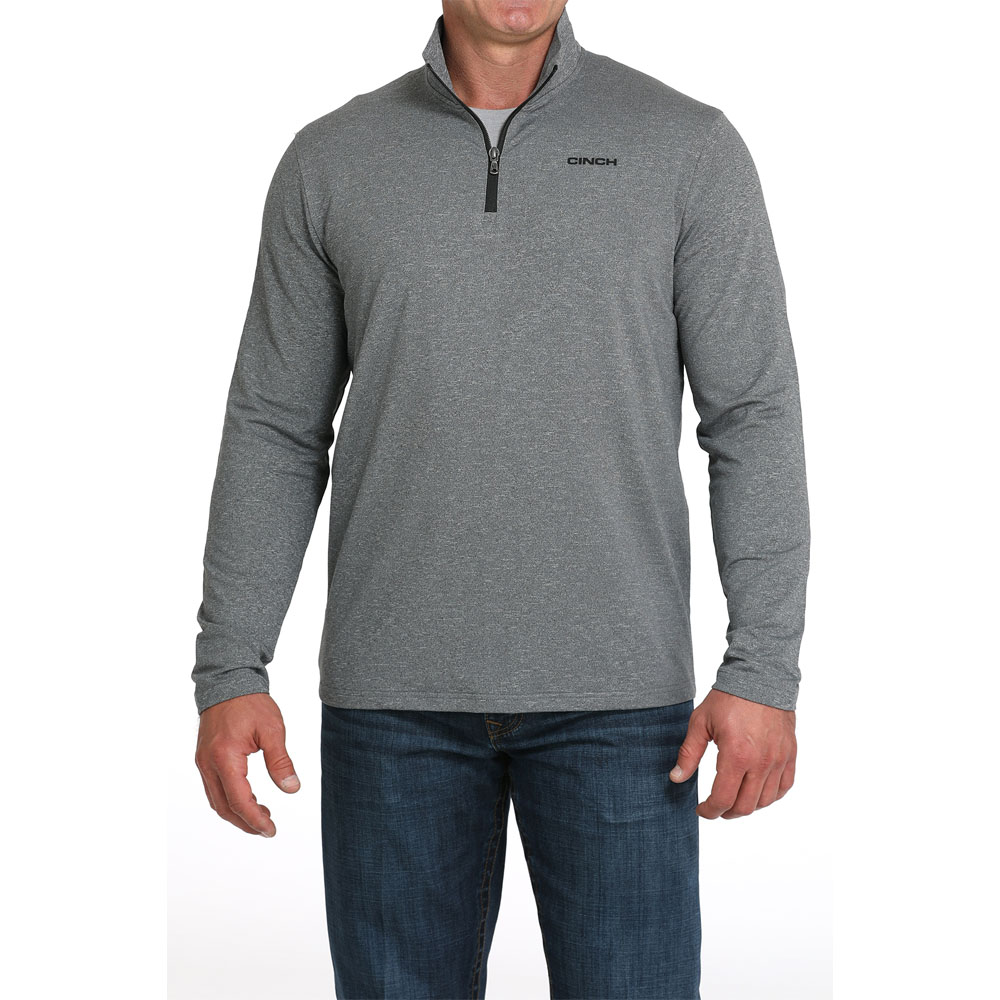 cinch men's 1/4 zip pullover grey