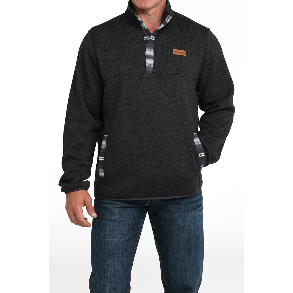 cinch men's knit pullover charcoal