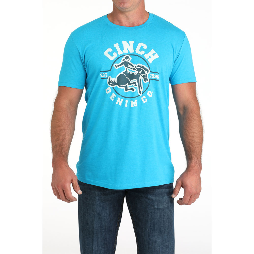 cinch men's brand tee shirt blue