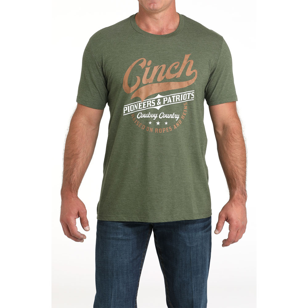 cinch men's tee shirt olive