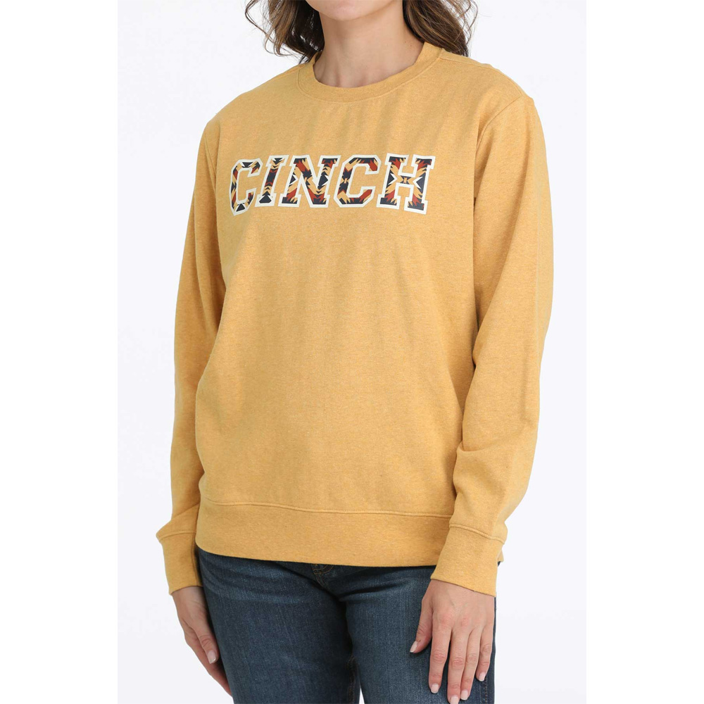 cinch women's brand sweatshirt gold
