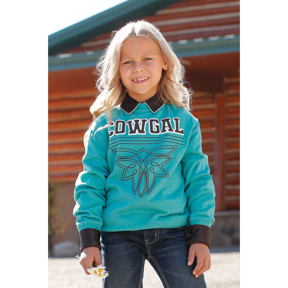 cruel denim girl's sweatshirt turquoise