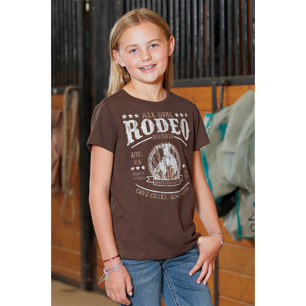cruel denim girl's tee shirt brown