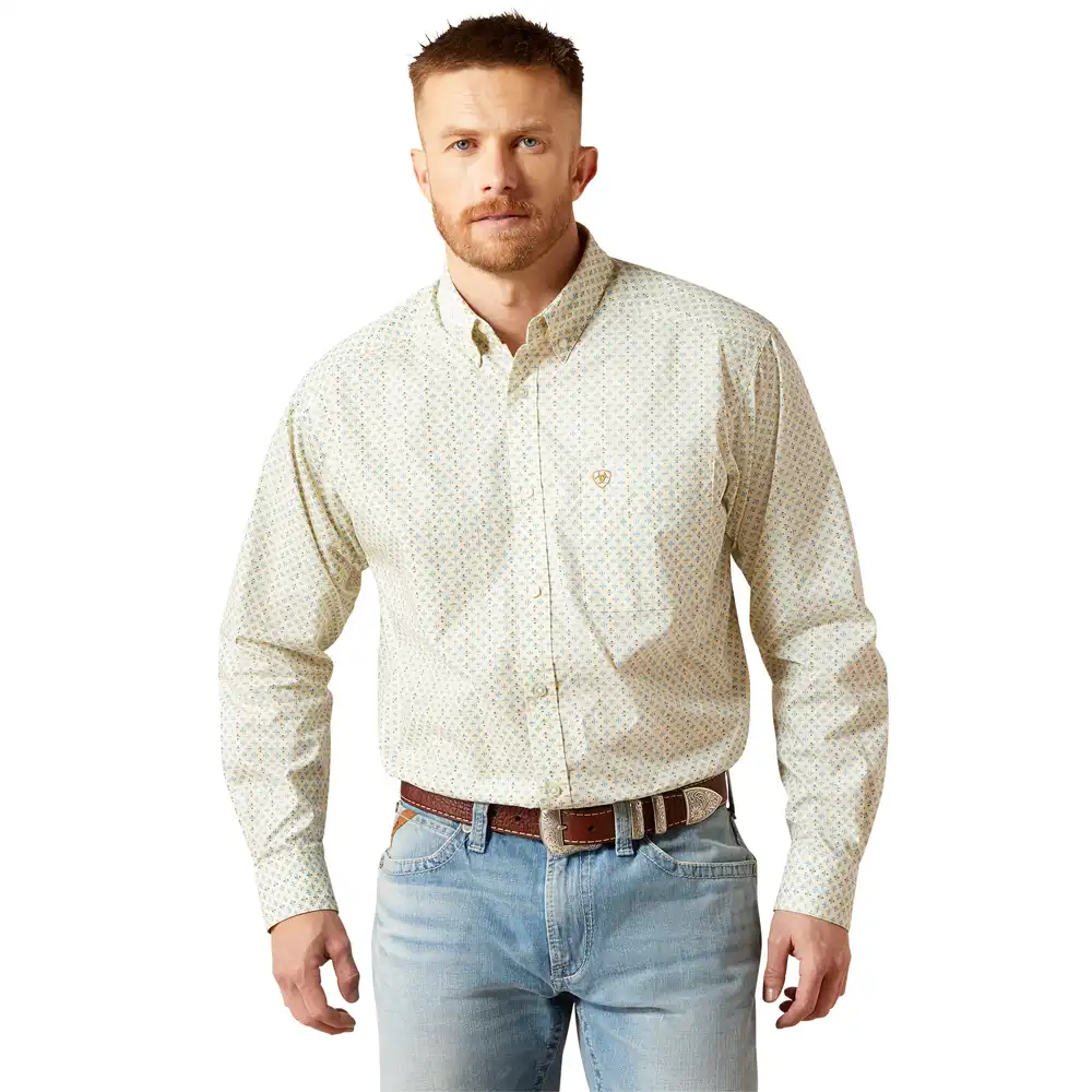 ariat long sleeve men's shirt in cream