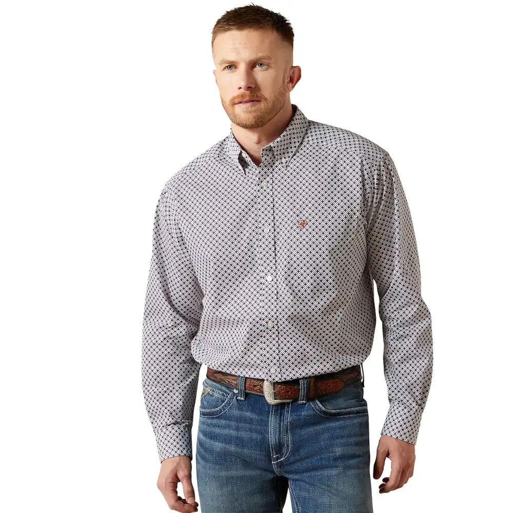 ariat men's long sleeve shirt in grey