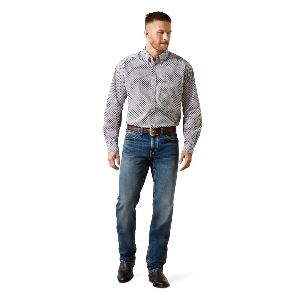 ariat men's long sleeve shirt in grey