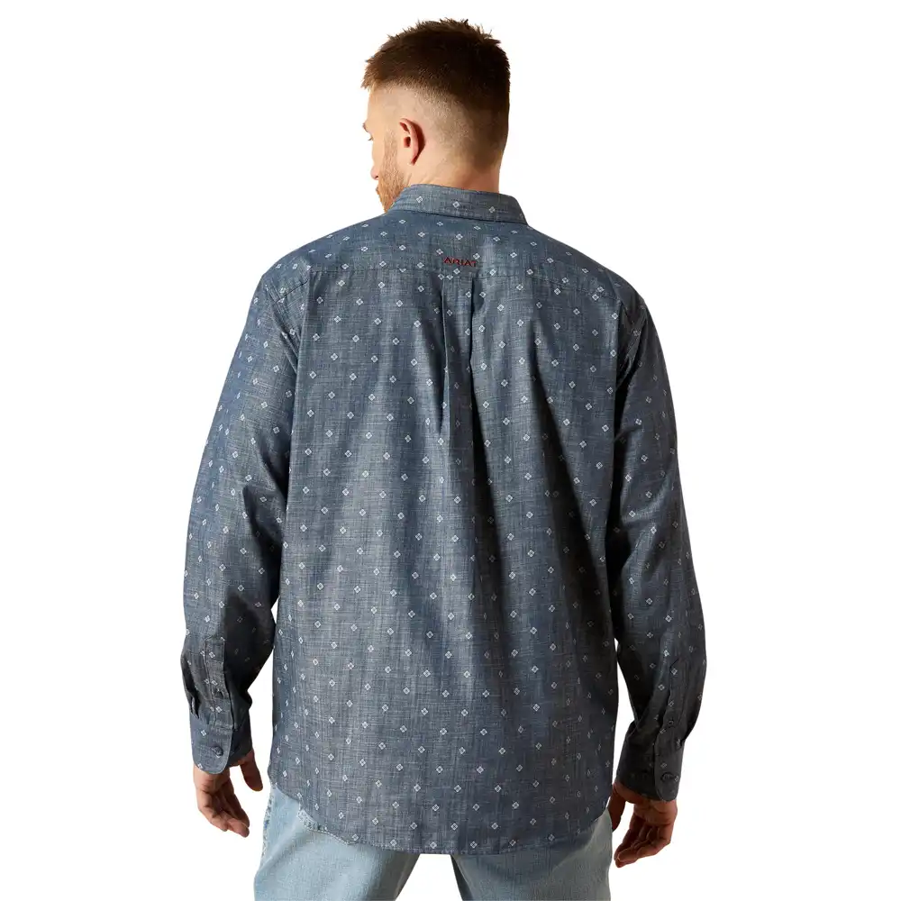 ariat men's long sleeve shirt in blue