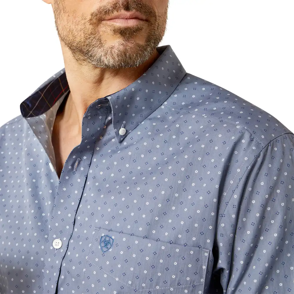 ariat men's long sleeve shirt in blue