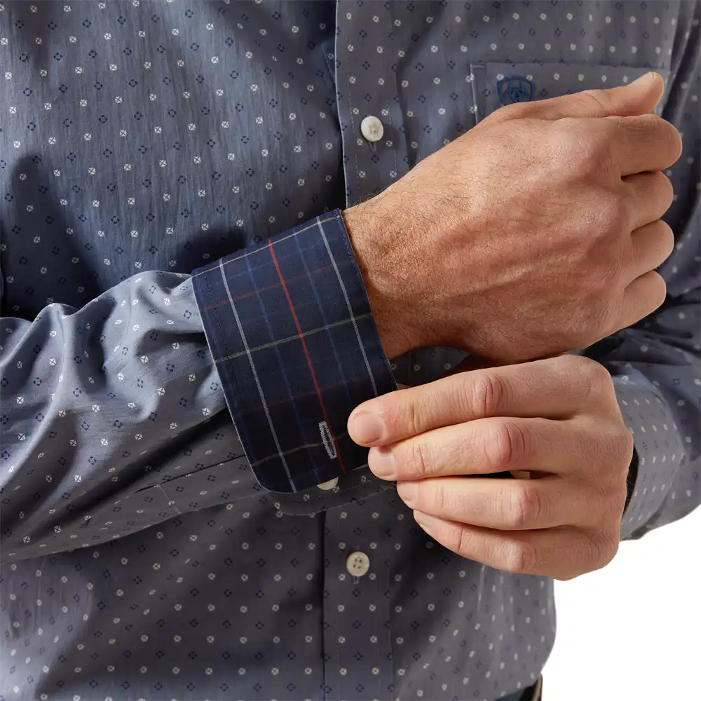 ariat men's long sleeve shirt in blue